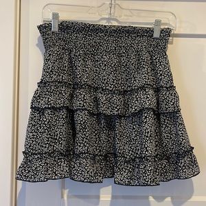 Alter’d State black with white/cream flower patter skirt